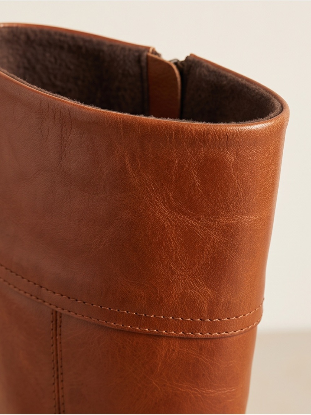 Vintage-Inspired Brown Leather Tall Boots Block Heel EU 39 - Picture 3 of 13